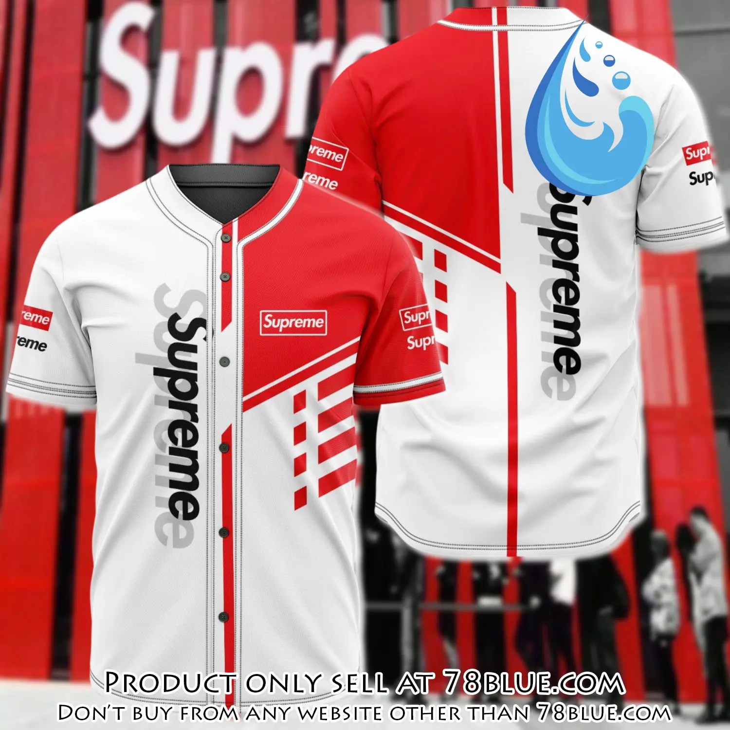 Supreme white baseball jersey shirt luxury bjs1246 78b5407606